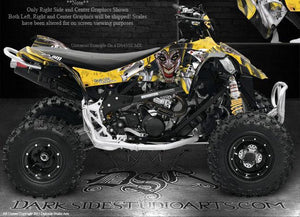 Graphics Kit For Can-Am Ds450  Decals "The Jesters Grin" Yellow And Black Xc Mx Colors - Darkside Studio Arts LLC.