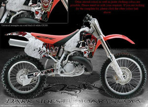 Graphics For Honda Cr500   "The Jesters Grin" For Black Red & White Plastics Parts - Darkside Studio Arts LLC.