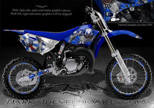 Graphics Kit For Yamaha 2002-2013 Yz85 2-Stroke  "The Freak Show" For Blue Plastics - Darkside Studio Arts LLC.