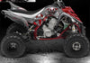 Graphics Kit For Yamaha 06-12 Raptor 700 "The Freak Show" Green Accents 4 Black Plastics | Darkside Studio Arts LLC.