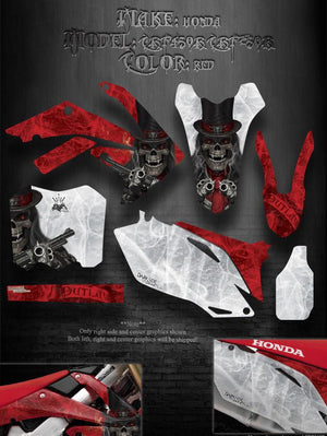 Graphics For Honda 2009-12 Crf450 2010-12 Crf250 250R 450R Red  "The Outlaw" Parts - Darkside Studio Arts LLC.