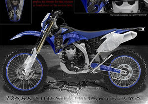 Graphics Kit For Yamaha 2012-2013 Wr250 Wr450 Decal Set "The Outlaw"  For Blue Plastics - Darkside Studio Arts LLC.