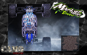 'Camo' Hop-Up Printed Chassis Skid Graphic Wrap Skin Protection Kit Fits Traxxas Sledge - Darkside Studio Arts LLC.